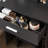 Vanity Table with Mirror & Adjustable LED Lights, Power Outlet, Hairdryer Holder & Stool – Compact Dressing Desk for Small Bedrooms(Black)-2093827573