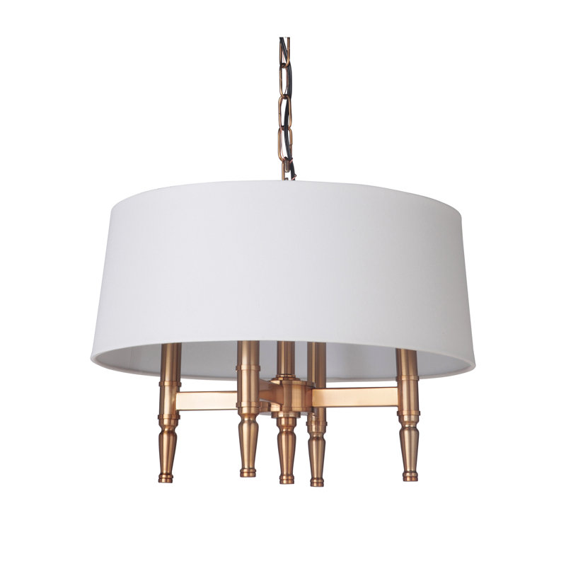 Lustree tambour 4 lumières unique Quinlan, Laiton satiné