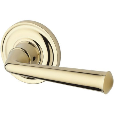 Federal Passage Door Lever with Traditional Round Rose