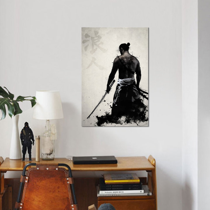 «Ronin», impression sur toile, H 40 po x l 26 po x P 1,5 po, Toile tendue, Pas de tapis