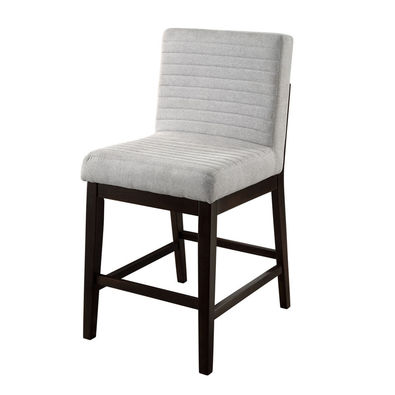 Ensemble de chaises à hauteur de comptoir Edwyn en lin et espresso gris (ensemble de 2)