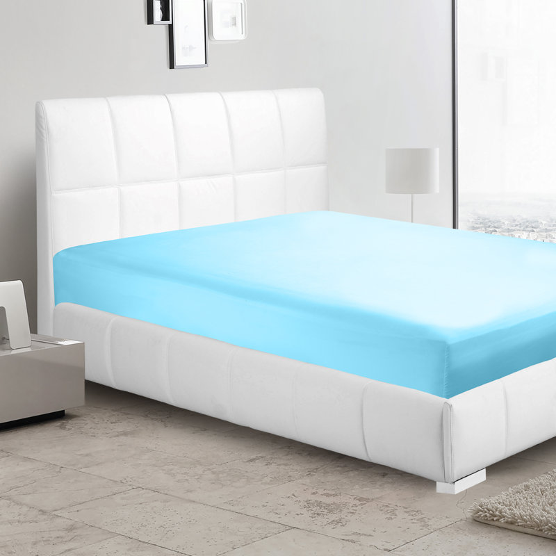 Drap-housse simple de couleur unie Premier., Bleu de plage, Très grand