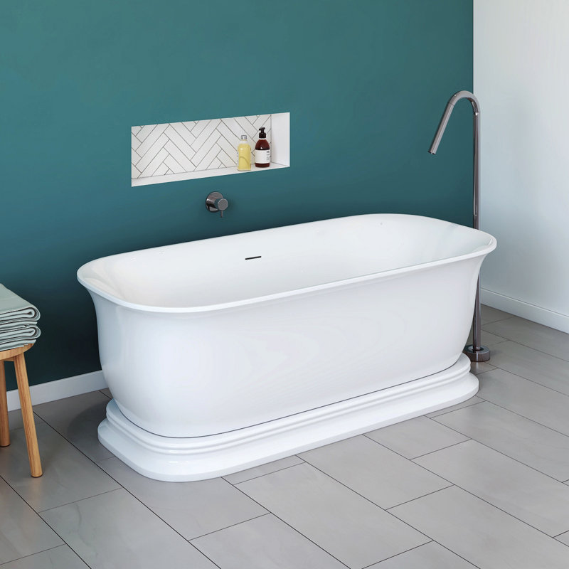 Baignoire autoportante en acrylique brillant blanc Parley