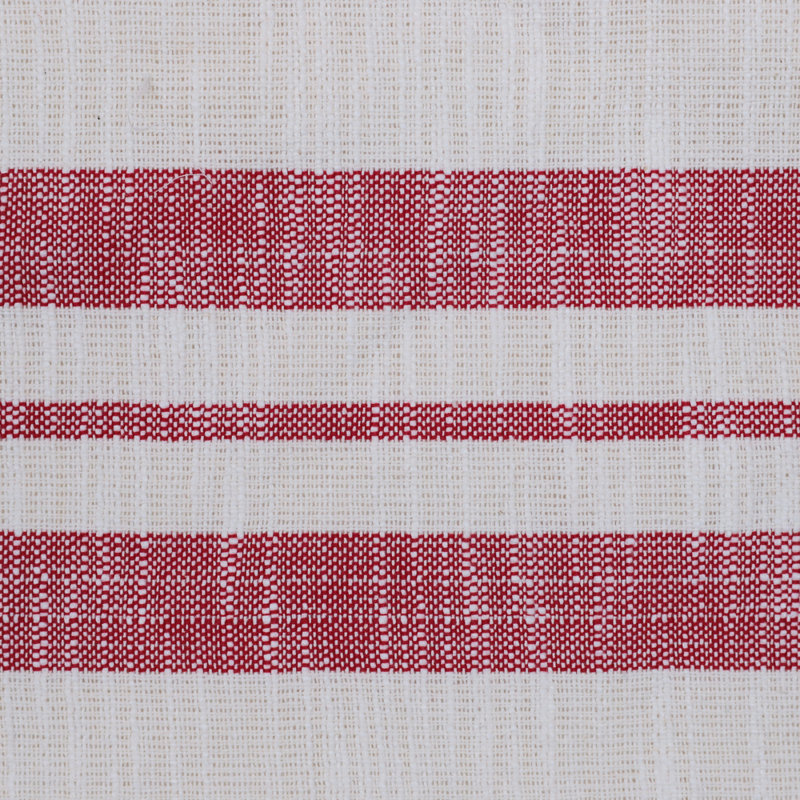 Red and White Striped Cotton Christmas Tree Skirt with Tassels