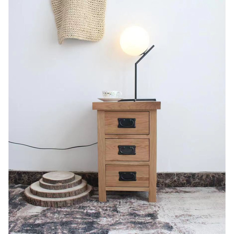 Leetonia 38cm W Solid Wood Bedside Table