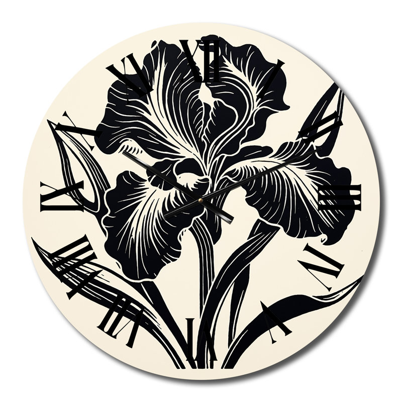 Horloge murale en métal Iris I, Moyenne
