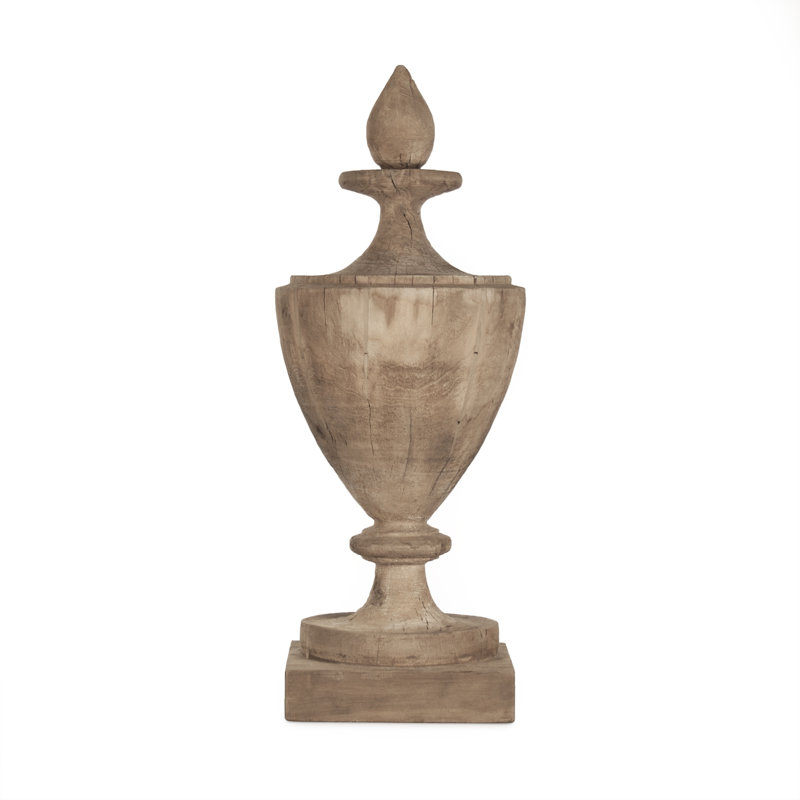 Vase de plancher en bois brun, H 34 po x l 14 po x P 14 po
