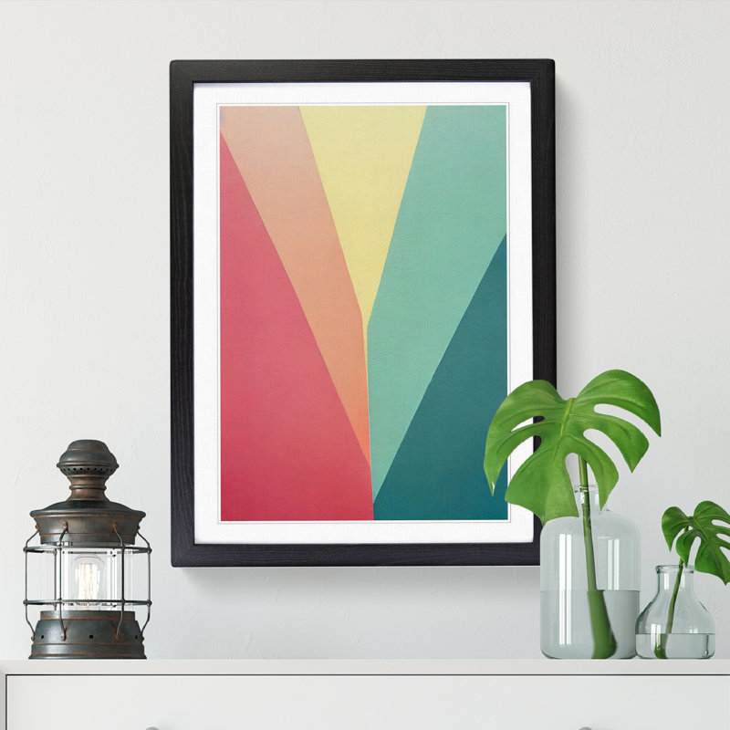 FRM-V0523-25X Abstract Minimalism Art - Single Picture Frame Print, Black Framed, 64cm H x 46cm W x 2cm D