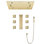 BathSelect Thermostatic Touch Panel controlled Rainfall LED Musical Shower System with Jetted Body Sprays and Hand Shower