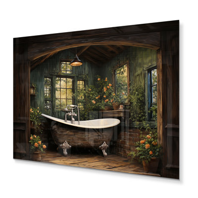 Décoration murale salle de bain rustique Woodland Retreat II - salle de bain et buanderie en métal