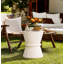 Table d'appoint d'extérieur en forme de sablier, table d'appoint contemporaine en béton léger avec texture de pierre simulée, convient au salon et au jardin-1713604027