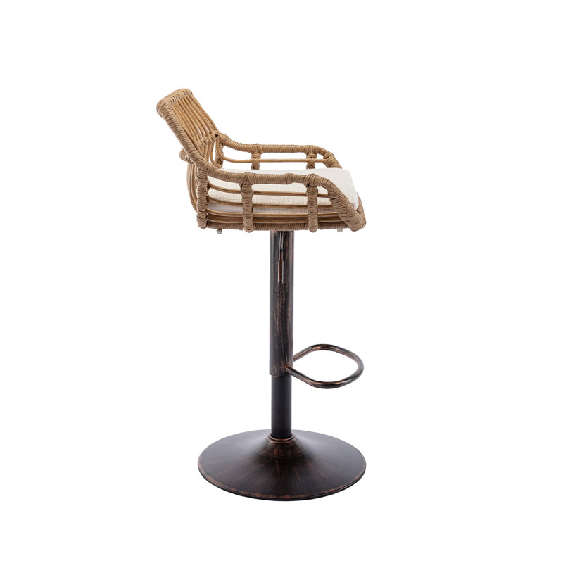 Swivel Upholstered Counter Stool, White