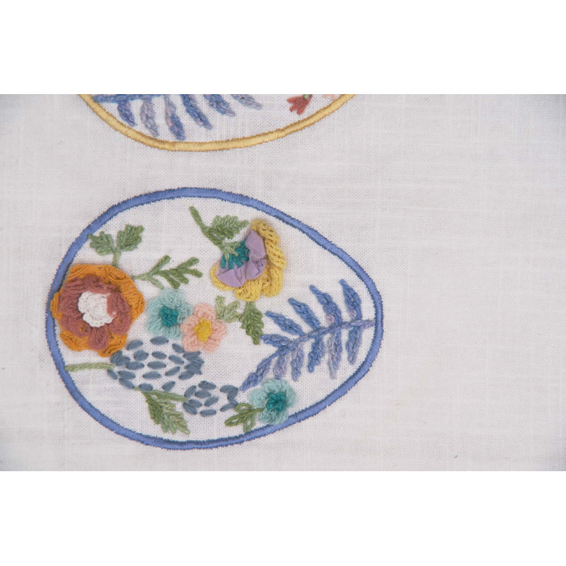 Floral Easter Egg Embroidered Table Runner