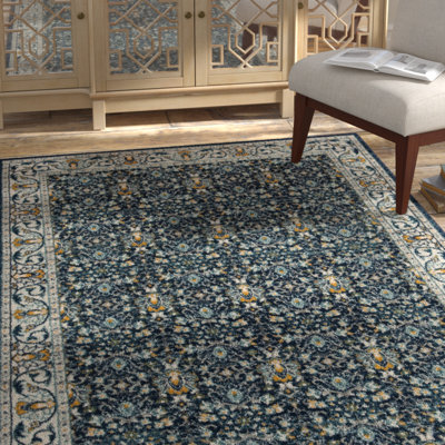 Christa Southwestern Navy/Gray Area Rug