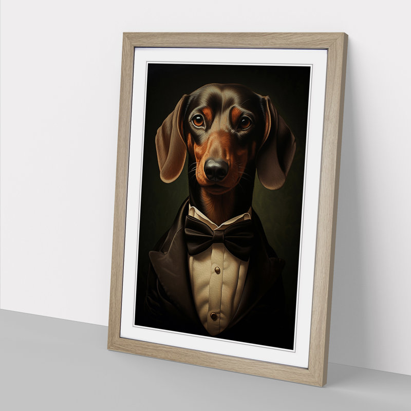 Dachshund Neo-Plasticism - Framed Print, 34cm H x 25cm W x 2cm D
