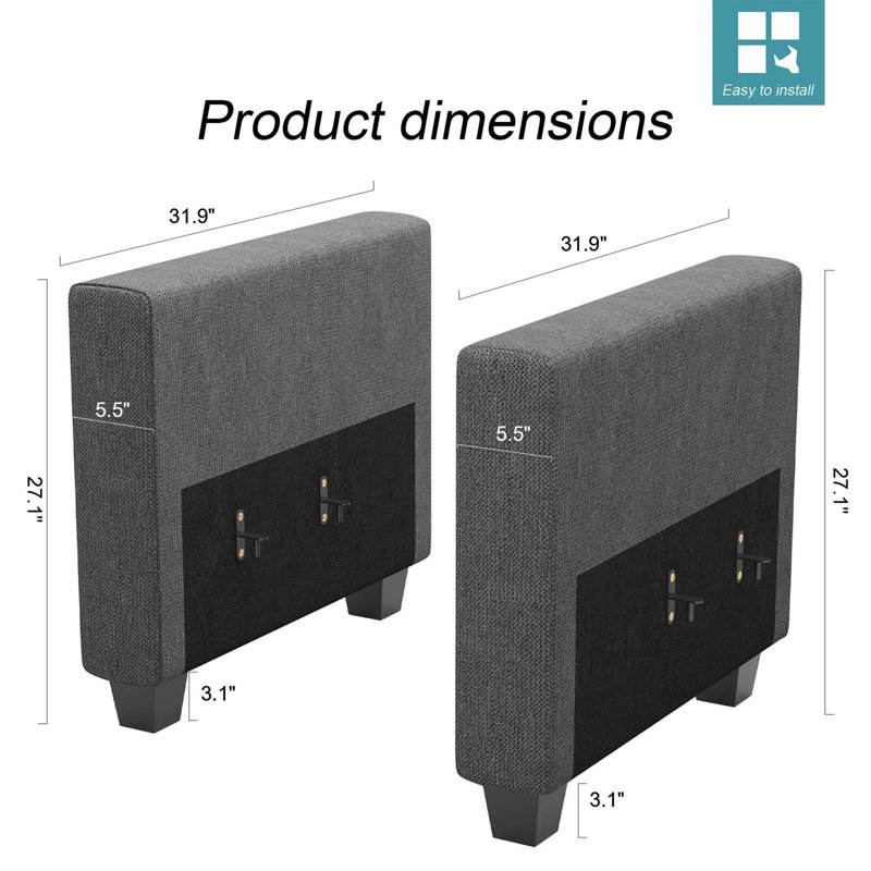 Accoudoirs de canapé modulaire Soneson Ivery, Lin gris foncé