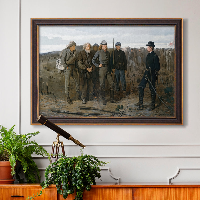 Prisoners from the Front, 1866 - Winslow Homer - Toile encadrée sur mesure, 24x34 INNER SIZE, Framed Canvas, Venetian Gold