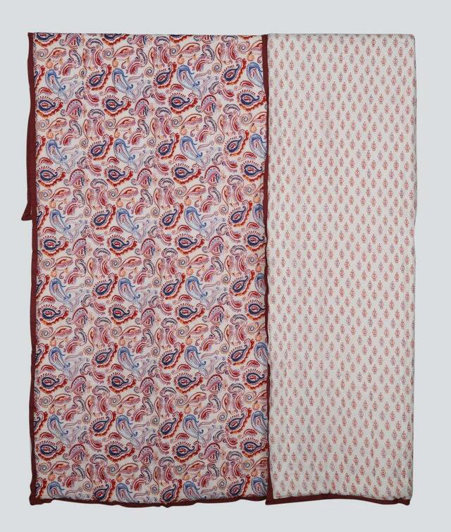 Cotton Paisley Quilt, Queen Quilt + 2 Shams