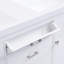 Meuble-lavabo 59,1 po avec lavabo en résine, portes et tiroirs à fermeture en douceur, poignées en métal, tiroir basculant, 2 portes d'armoire, tablette réglable, tiroir avec séparateur amovible, blanc