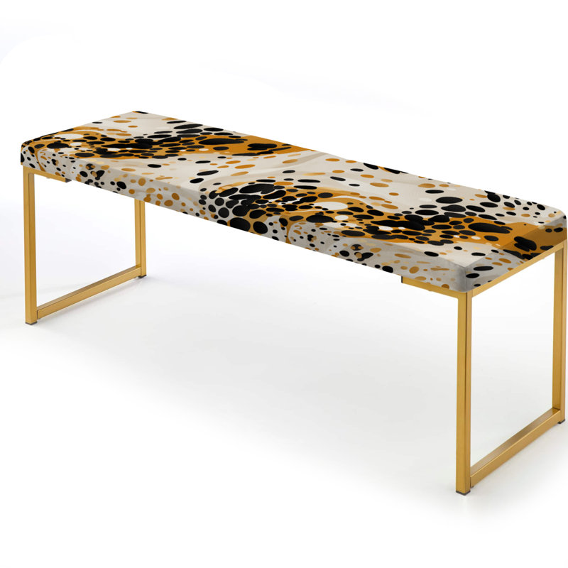 Imprimé de guépard sauvage jaune et noir - Banc tapissier abstrait doré, Yellow/Black Wild Cheetah