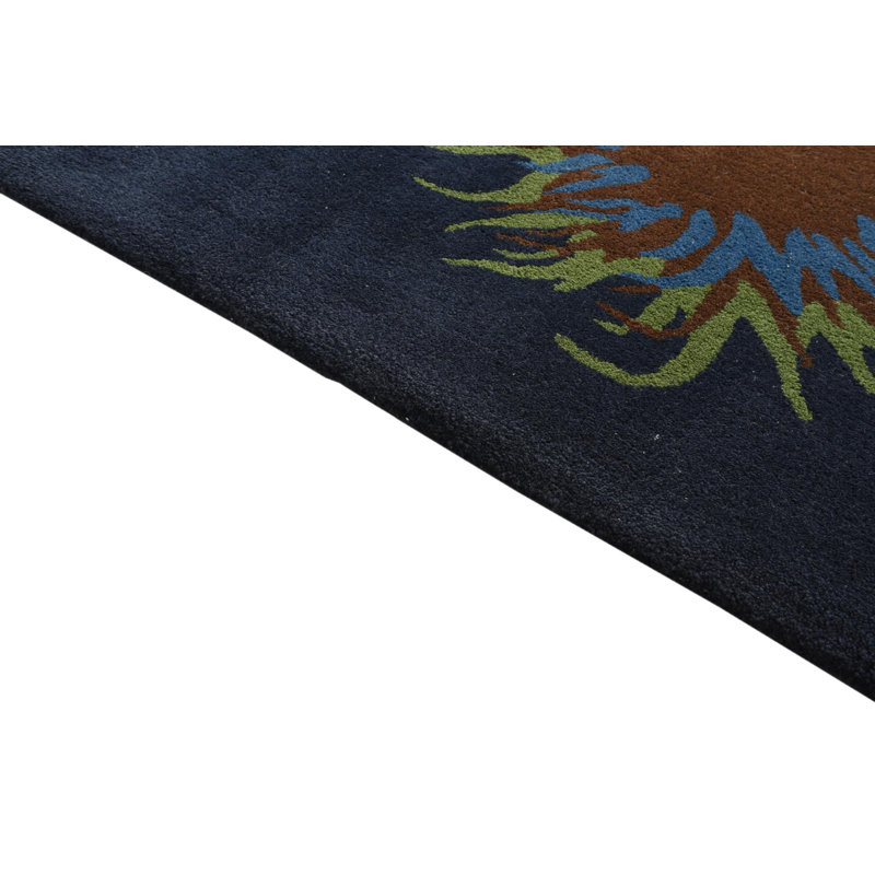 Tapis carré bleu marine Orlando