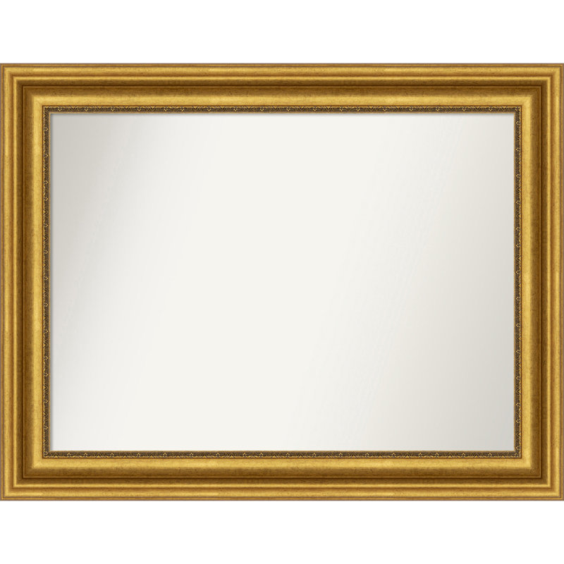 Miroir de salle de bain Jashawna, 27,75 po x 35,75 po, Doré