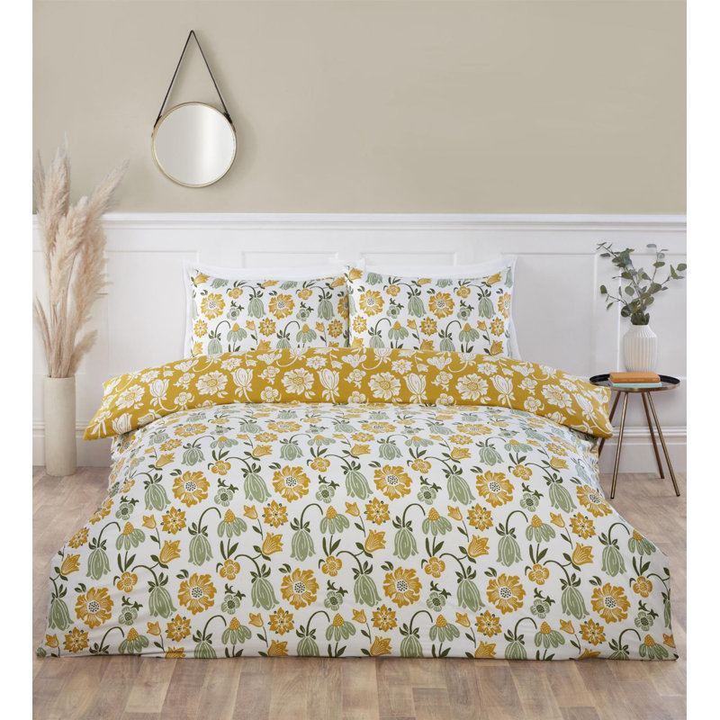 Victorian Bloom Green Duvet Cover Set Bedding Set, Single Duvet Cover Set + 1 Standard Pillowcases