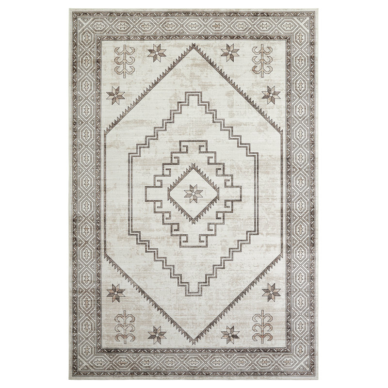 Rectangle Vintage Look Shaggy Indoor / Outdoor Washable Area Rug, Rectangle 120 x 170cm