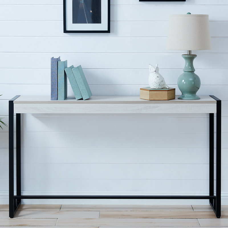 Hermosillo 54'' Console Table, Black, Distressed White