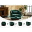 Fauteuil pivotant en chenille confortable - Base en bois pour le salon