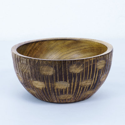  Zoji Valley Mango Wood Bowl – Burnt Finish, Small