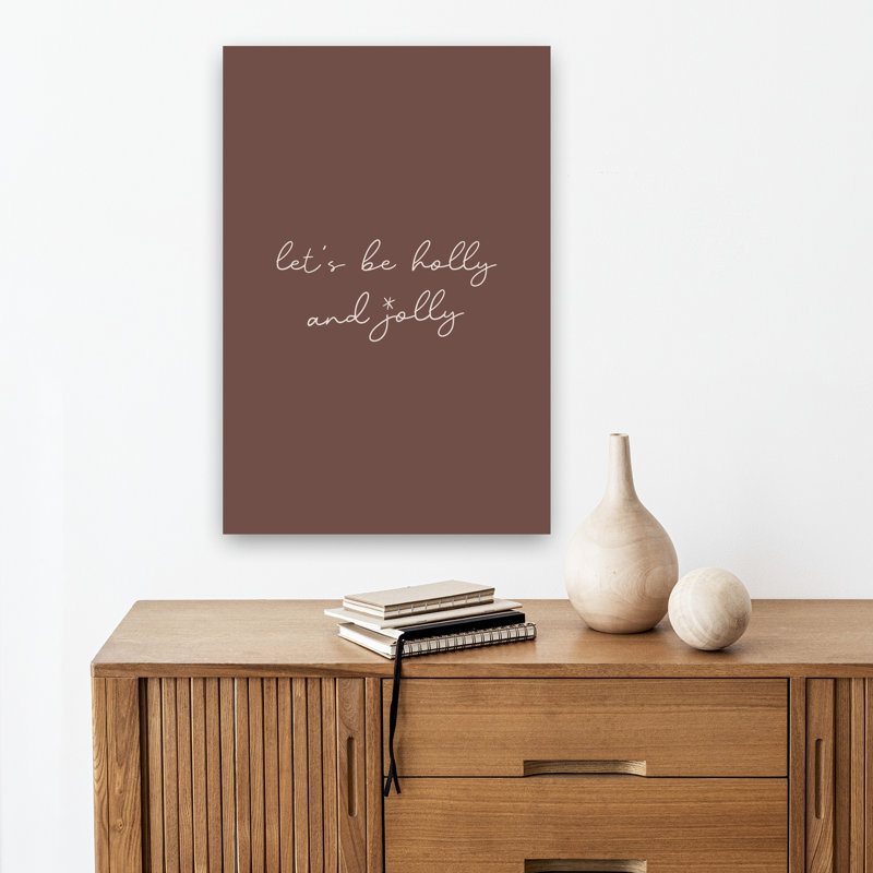 «Let's Be Holly Jolly Elegant Minimalist Abstract Winter Landscape», reproduction d'art mural, H 18 po x l 12 po