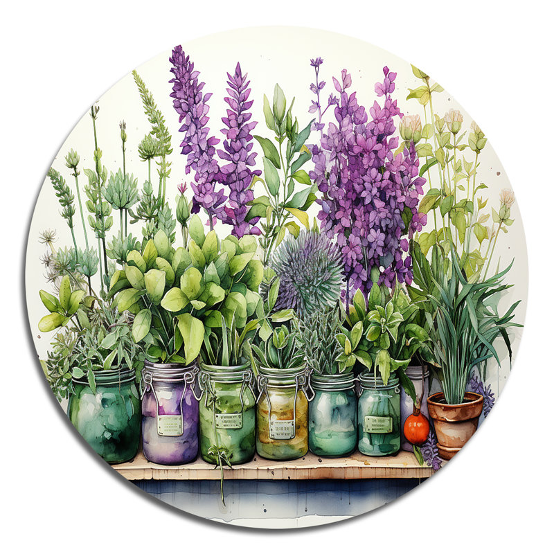 Irini - Art floral rond en métal, H 23 po x l 23 po