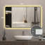 Miroir de salle de bain anti-buée à coins arrondis à DEL avec affichage de la température