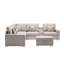 Canapé modulaire réversible en tissu de lin de 106 po avec pattes interchangeables, repose-pieds et USB-1690129005