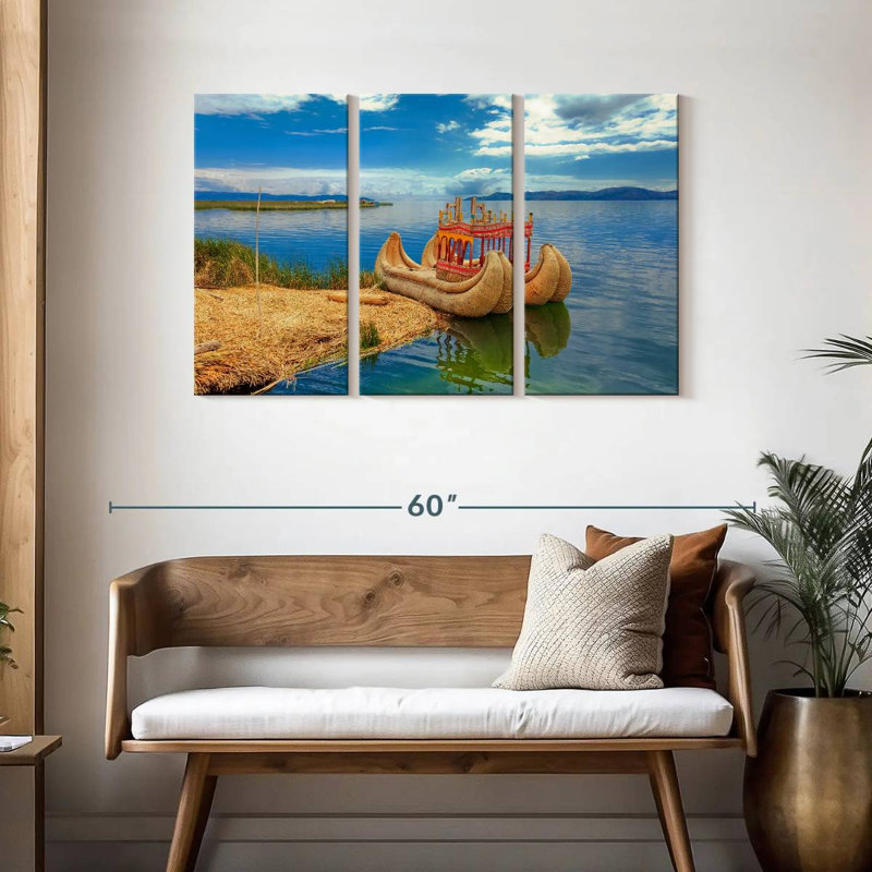 Mehar Totora Boat On Titica, 28" H x 45" W