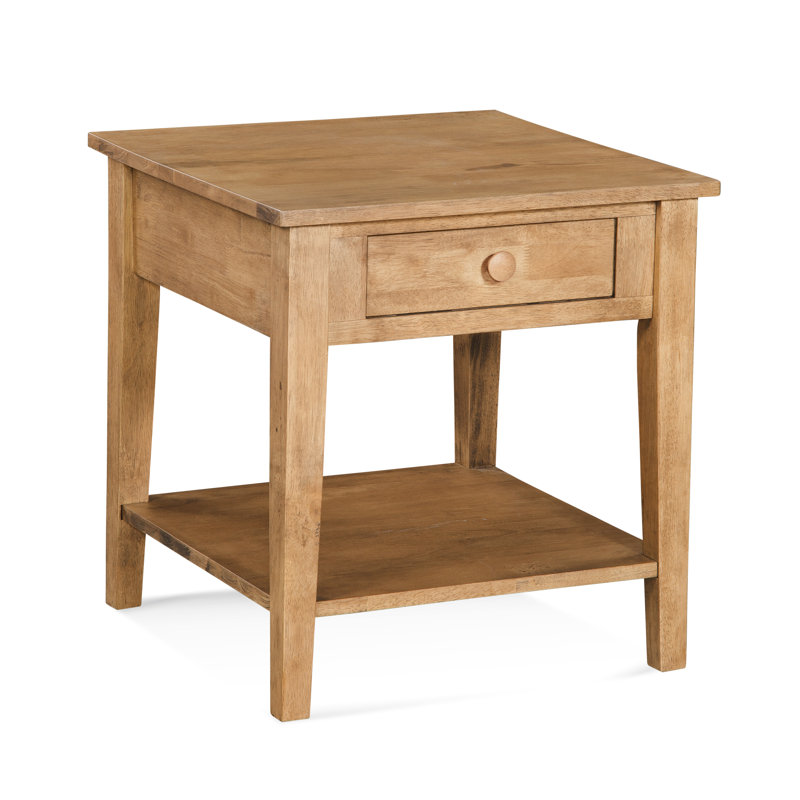 South Hampton Solid Wood End Table with Storage, Aged Barrel