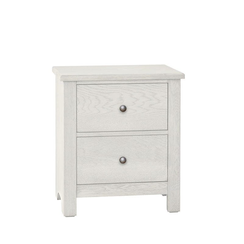 Table de chevet - 2 tiroirs, Blanc