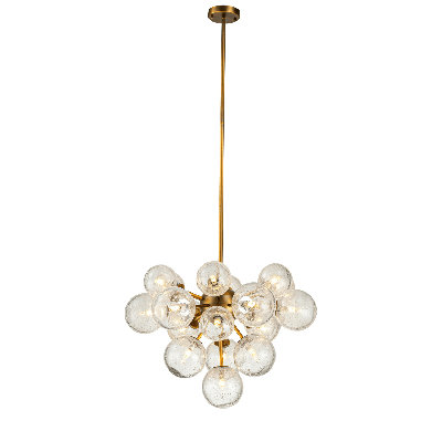 Orbit 19-Globe Aged Brass Chandelier
