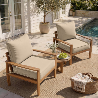 Coussins de chaise d'extérieur et coussins de siège et de dossier Brax 22X22X4 Braun Outdoor, ensemble de 4 coussins