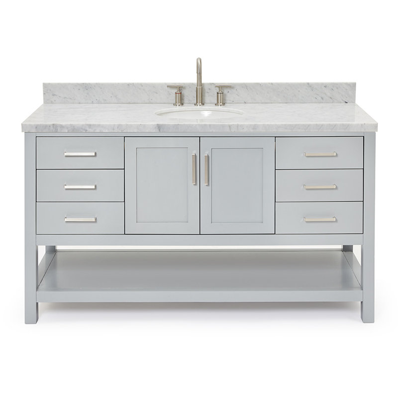 Magnolia Bath Vanity Rectangular Basin S061SCWRV, Oval, Gray