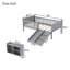 Lit mezzanine simple pour enfants avec glissade et rangement mobile-568413494