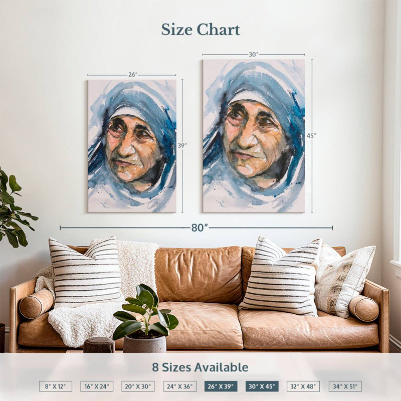 Leisha Mother Teresa, H 39 po x l 26 po