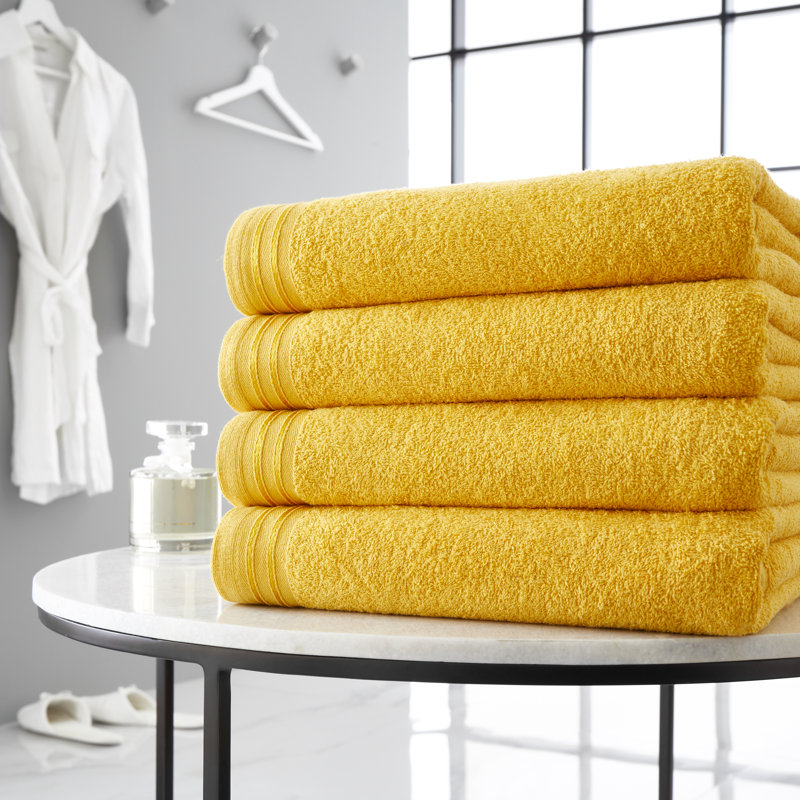 4pk Wilsford Bath Sheet 75x135, Ochre