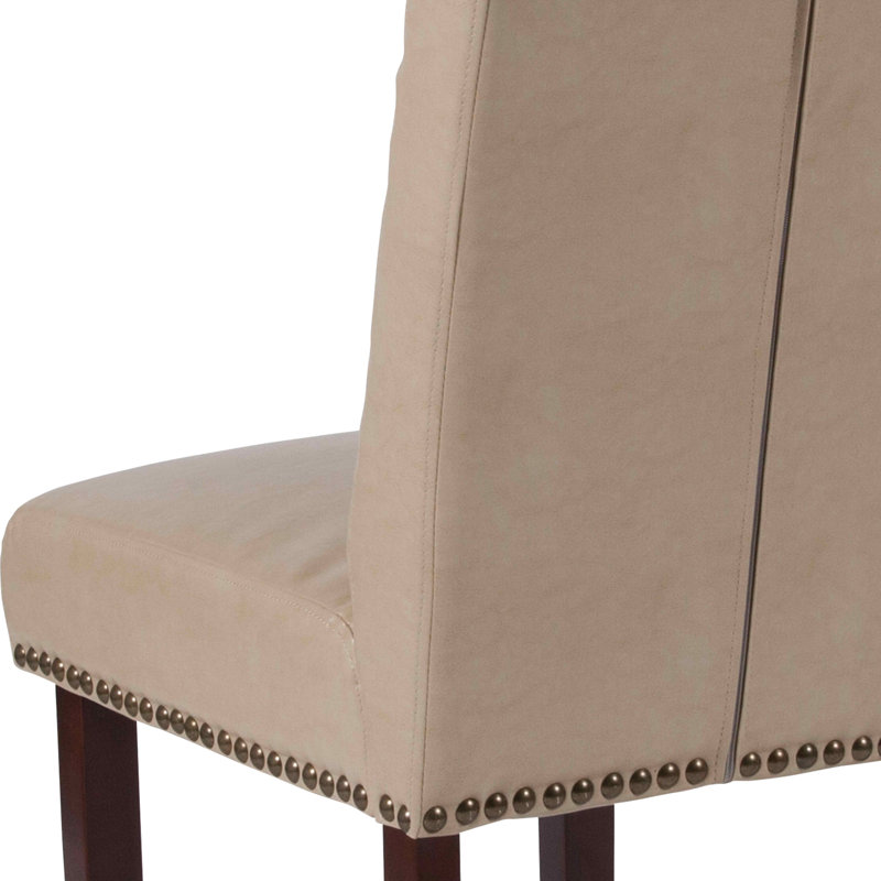 Feige Parsons Chairs-Rolled Back, Accent Nail Trim, Beige
