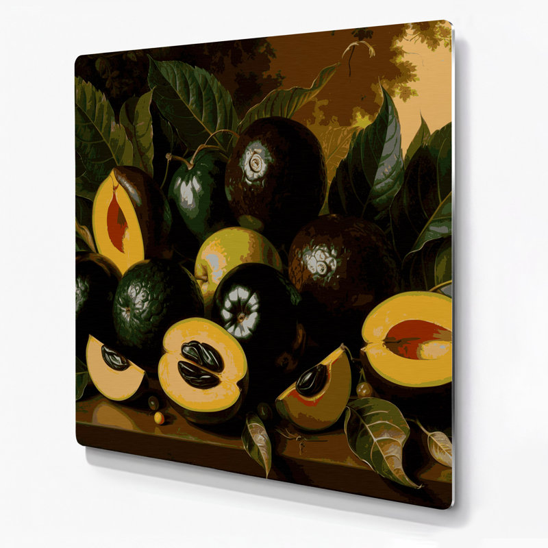 Art mural en métal Fruit brun Sapote