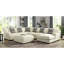 Carré beige de style contemporain recouvert de tissu chenille, couche supérieure en mousse viscoélastique, pieds fuselés en bois massif, taille de 42 pouces, hauteur 21, couche de construction modulaire et structure large, profonde, haute