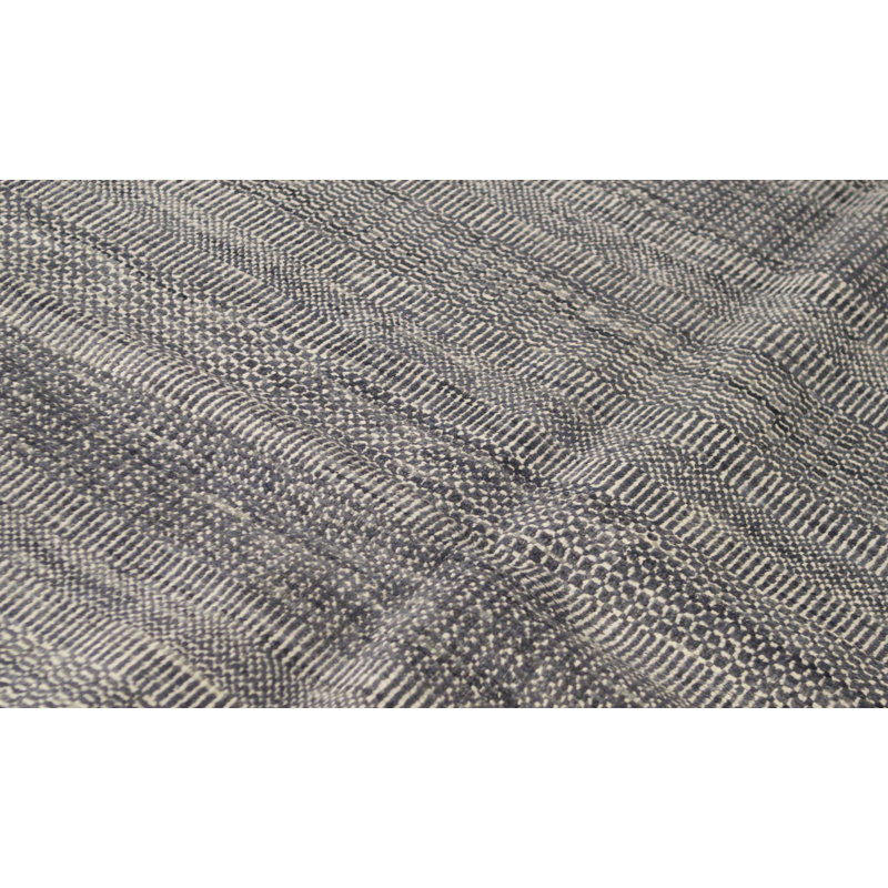 Wool Striped Area Rug in Light Gray