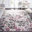 Tapis ivoire / gris / mauve à motif floral Makeba-15993750