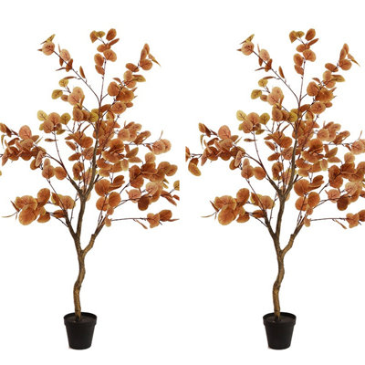 Arbre de eucalyptus artificiel, décor de l'Action de grâce, ficus artificiel d'automne